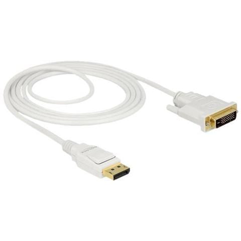 Cavo Displayport 1.2 Maschio > Dvi 24+1 Maschio 2 M Bianco - Foto 2