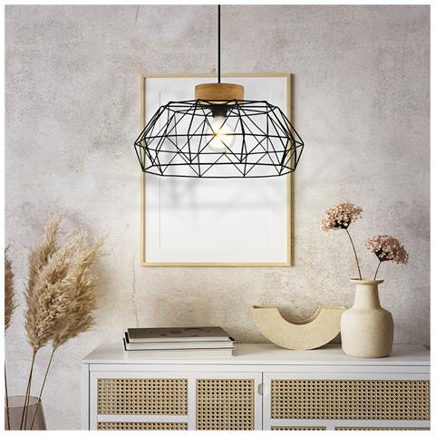 Lampadario Industrial Padstow 1 Luce Metallo Nero - Foto 1