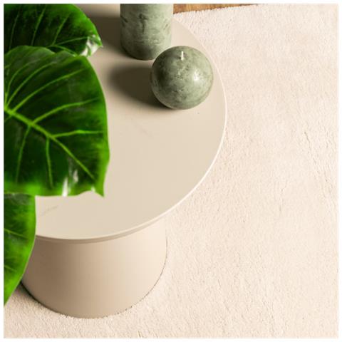 Tappeto A Pelo Corto Huarte Morbido E Lavabile Beige 240x240 Cm - Foto 9