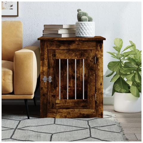 Gabbia Cani Da Arredamento Rovere Fumo 55x75x65cm Multistrato - Foto 2