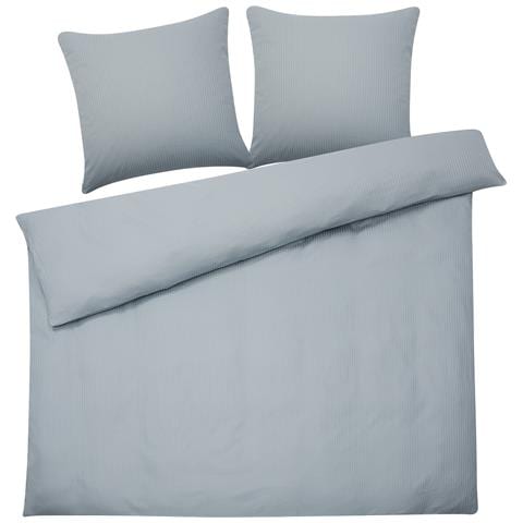 Set Copripiumino In Cotone Satinato Grigio Chiaro 240 X 220 Cm Avondale - Foto 2