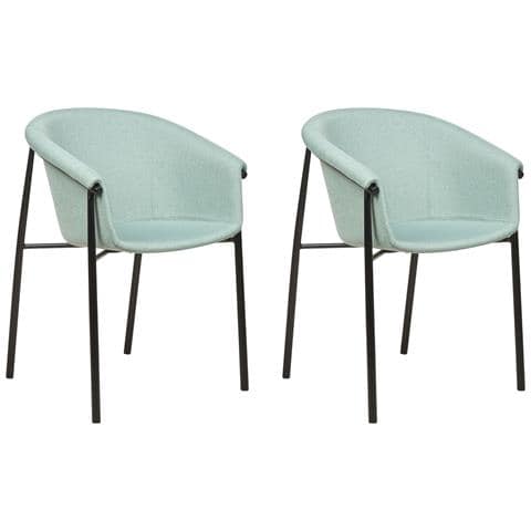 Set Di 2 Sedie Da Pranzo Tessuto Verde Menta Ames - Foto 2