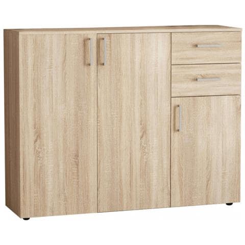 Mobile Credenza Da Interno In Legno Nobilitato Bilaminato Con 3 Ante E 2 Cassetti Linea Classic - Marroncino - Foto 1