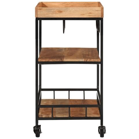 Carrello Da Bar 60x40x80 Cm Legno Massello Di Acacia E Ferro - Foto 3