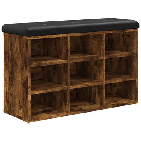 Panca Porta Scarpe Rovere Fumo 82x32x50 Cm Legno Multistrato - Foto 2