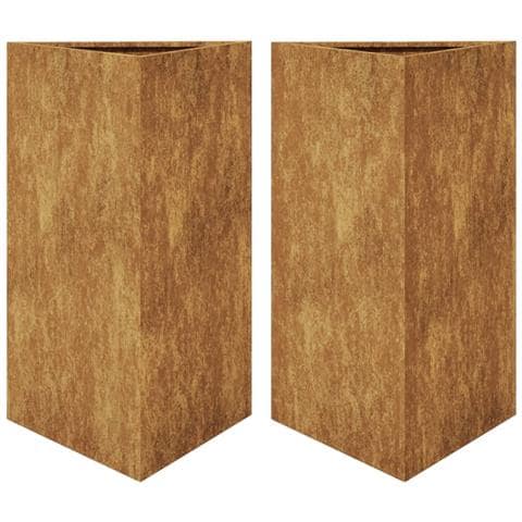 Fioriere 2 Pz Triangolari 50x43x75 Cm In Acciaio Corten - Foto 1