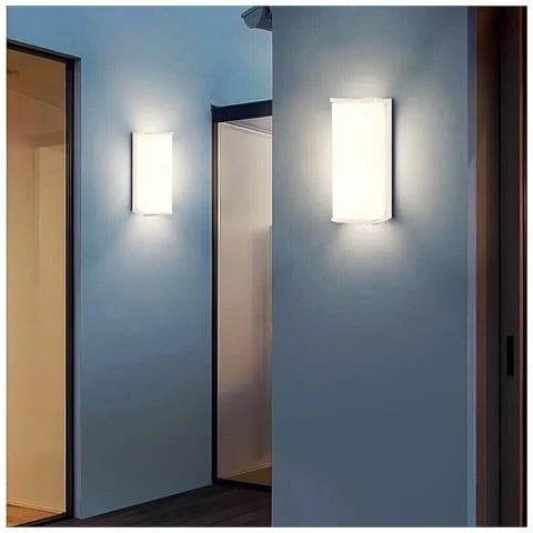 Applique Led Luce Bianca Lampada Da Muro 10 Watt Interno Esterno Ip65 Bianco - Foto 2