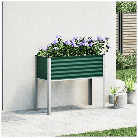 Fioriera Da Giardino Verde 100x41x90 Cm In Acciaio - Foto 3
