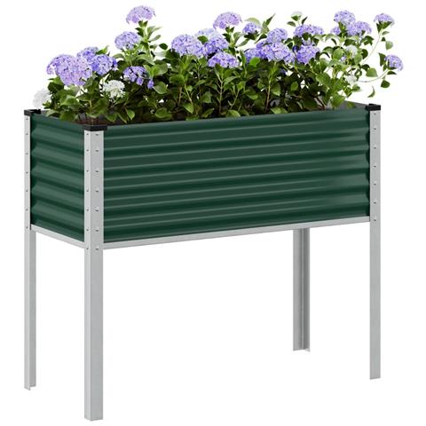 Fioriera Da Giardino Verde 100x41x90 Cm In Acciaio - Foto 1