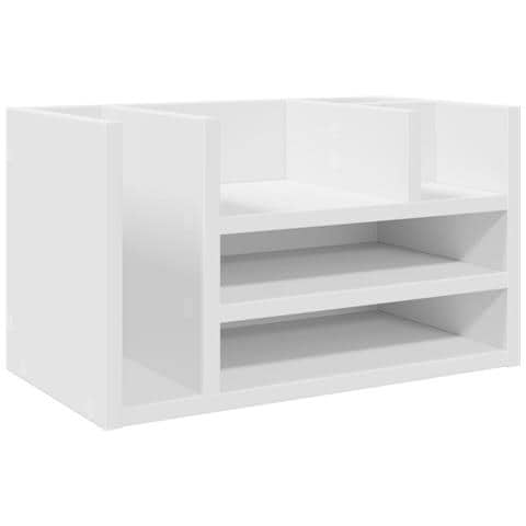 Organizer Da Scrivania Bianco 44,5x24x25 Cm Legno Multistrato - Foto 2