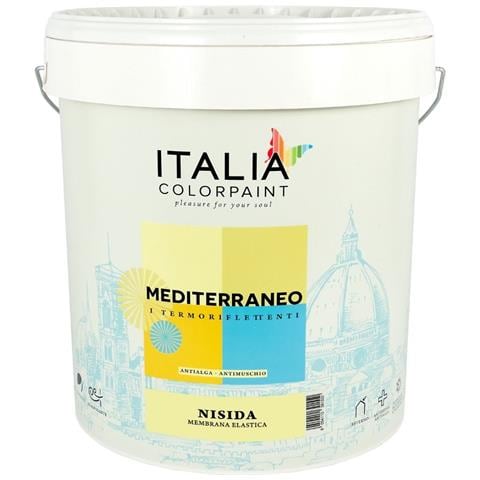 Nisida Membrana Elastica Impermeabilizzante Pedonabile Termoriflettente Antialga (formato Litri 4, Colore- Bianco, Confezione 1) - Foto 1