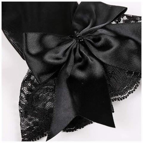 Eleganti Guanti Da Sposa In Pizzo, Guanti Corti In Tulle Per Matrimonio Black - Foto 3