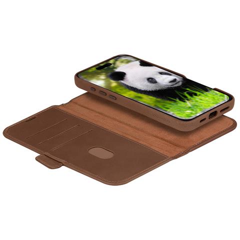 Custodia Per Apple Iphone 16 Pro Max Compatibile Con Magsafe Folio 2 In 1 Modello Lynge, Marrone - Foto 4