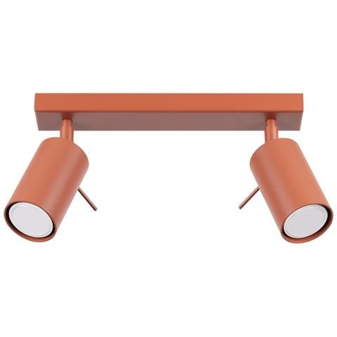 Lampada Da Soffitto Ring 2 Rosso Ocra Sl. 1507 - Moderno Lampada Da Soffitto Ocra Rossa 17x30x6 Cm - Foto 1