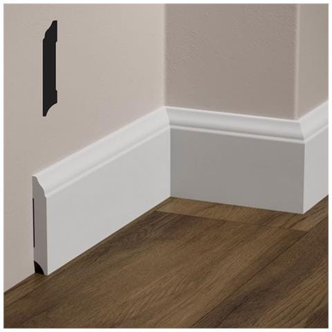 Battiscopa Barocco In Polimeri Feelingwood-hd 100x15mm - Bianco (prezzo Al Metro) - Foto 1