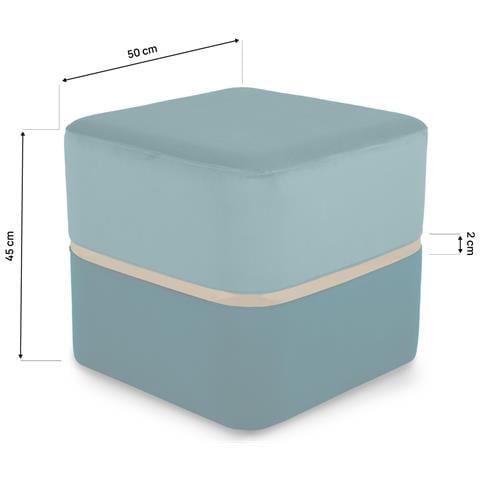 Pouf Kate In Velluto Blu Anatra E Metallo Dorato - Foto 8