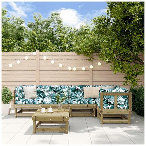 Set Salotto Da Giardino 6 Pz In Legno Impregnato Di Pino - Foto 1