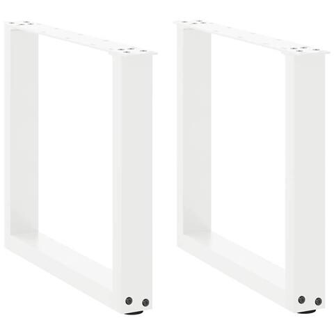 Gambe Tavolino Caffè A U 2 Pz Bianco 50x(42-43) Cm Acciaio - Foto 1