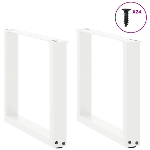 Gambe Tavolino Caffè A U 2 Pz Bianco 50x(42-43) Cm Acciaio - Foto 3