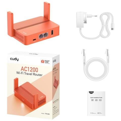 Ac1200 Router Wireless Fast Ethernet Arancione - Foto 2
