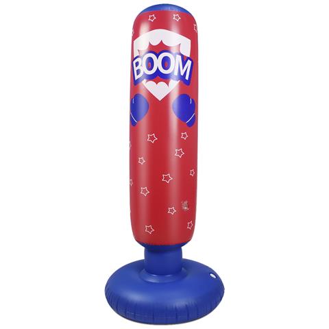 Punching Ball Gonfiabile, Pratica Karate, Boxe. 125 Cm. 50x25x125 Centimetri. Colore Rosso - Foto 1