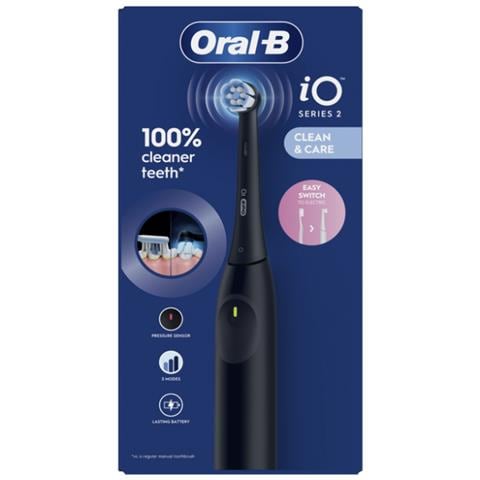 Oral-B iO 2 Spazzolino Elettrico Nero con Micro-vibrazioni e Testina Rotonda - Foto 2