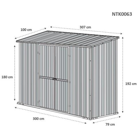 Casetta Giardino Box In Lamiera Di Acciaio Zincato 307x100cm X H1.92m - 75kg - 3.07mq - Bianco - Foto 10
