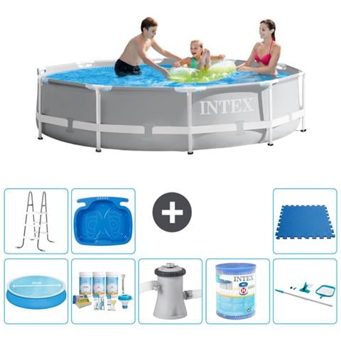 Piscina Fuori Terra - In Giro - 305x76 Cm - Grigio - Include Accessori Coordinati A1877 - Foto 1