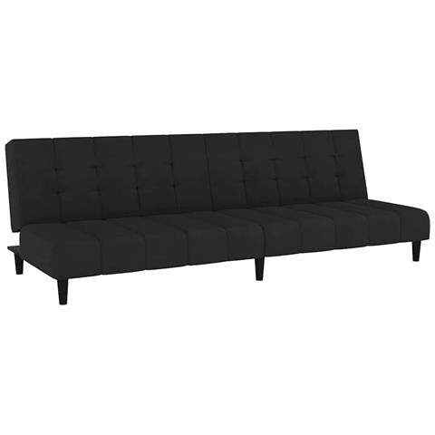 Divano Letto a 2 Posti Nero in Velluto - Foto 1