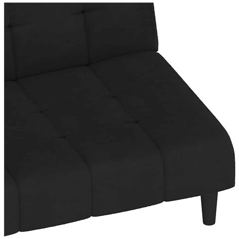 Divano Letto a 2 Posti Nero in Velluto - Foto 9