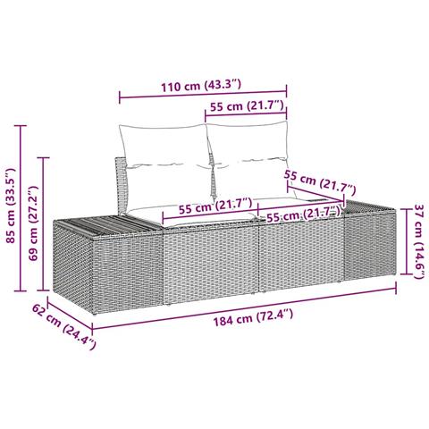 Set Divano Giardino 5 Pz con Cuscini Beige Polyrattan - Foto 9