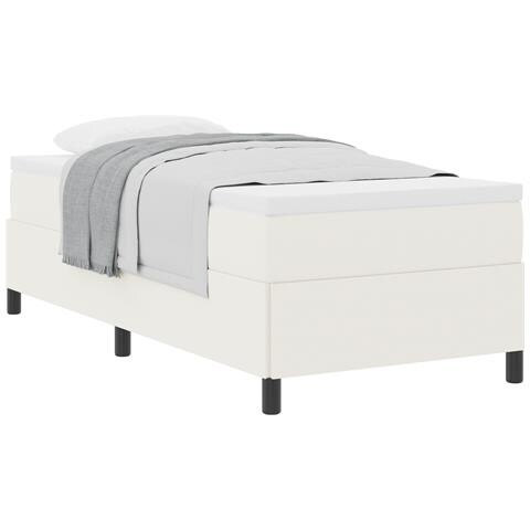 Struttura Letto Crema 90x200 cm Tessuto Corduroy - Foto 1