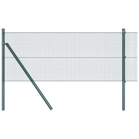 Recinzione in Rete Saldata vitaXL con 13 Pali Verde 0.8x50 m Acciaio - Foto 1