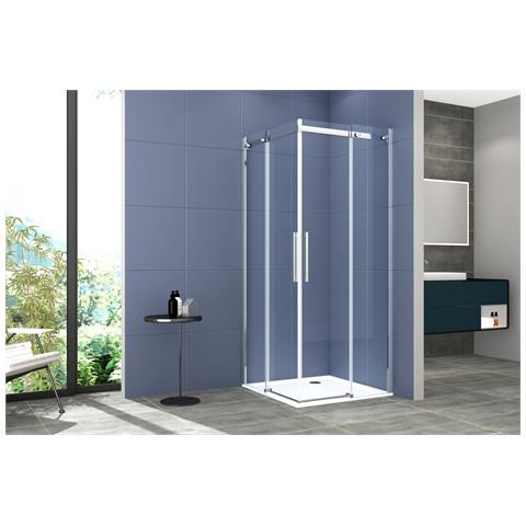 Box Doccia Angolare 70x70 Cm Con Ante Scorrevoli In Cristallo Temperato 8 Mm H 200 Cm Clara Cromato - Foto 1