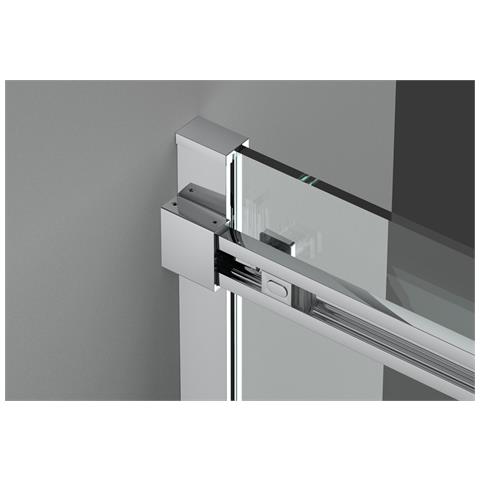 Box Doccia Angolare 70x70 Cm Con Ante Scorrevoli In Cristallo Temperato 8 Mm H 200 Cm Clara Cromato - Foto 2