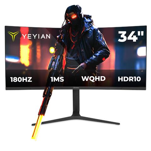 Monitor Da Gioco Ymc-fv234-m1 34" Wqhd 180hz Hdr10 Compatibile Freesync /g-sync Curvo - Foto 1
