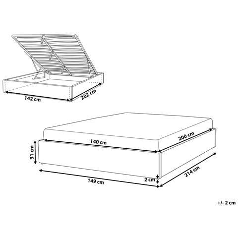Letto Con Ottomano Senza Testata Bouclé Dinan 140 X 200 Cm Tortora - Foto 7