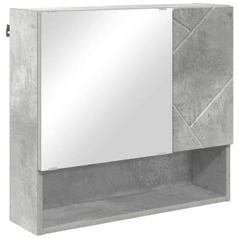 Mobiletto per specchio con porta Grigio cemento 59 x 17 x 55 cm - Foto 1