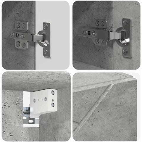 Mobiletto per specchio con porta Grigio cemento 59 x 17 x 55 cm - Foto 9