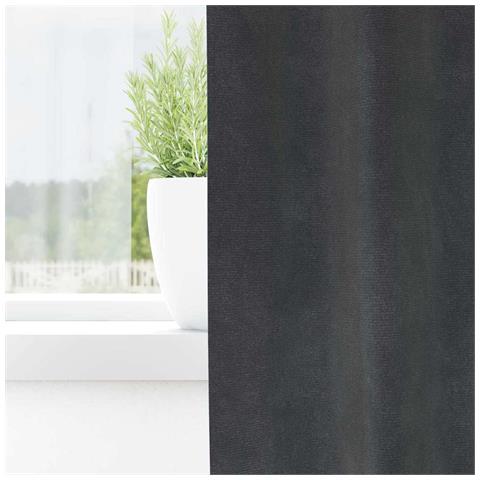 Tende con tende 2 pcs Grigio chiaro 140 x 260 cm Velluto - Foto 2