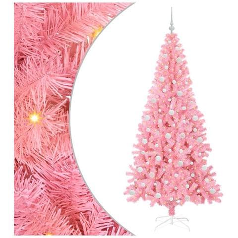 Albero di Natale con 300 LED con supporto Rosa 210 cm PVC - Foto 1