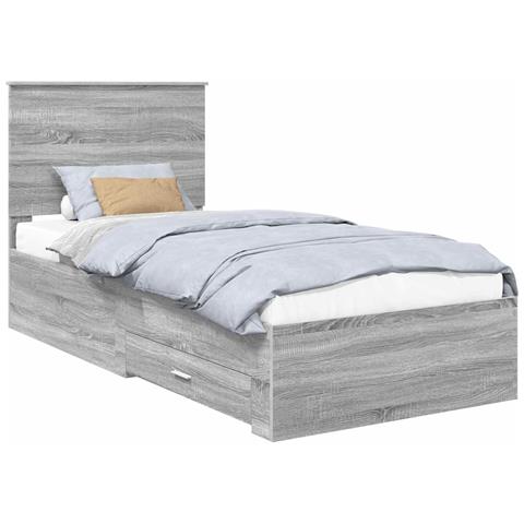 Struttura del letto con cassetto Grigio Sonoma 90 x 190 cm - Foto 1