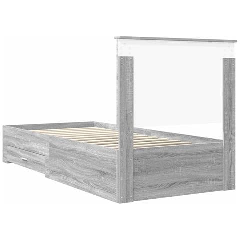 Struttura del letto con cassetto Grigio Sonoma 90 x 190 cm - Foto 9