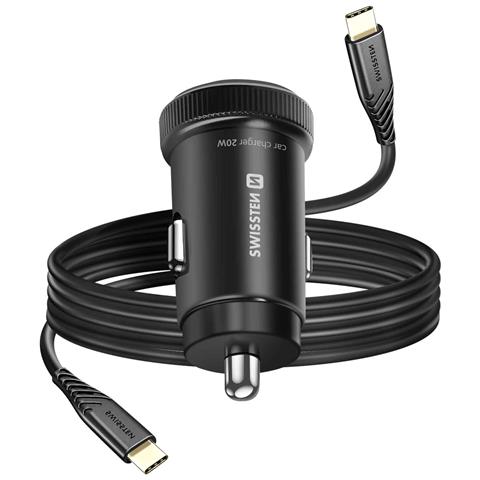 Caricatore Per Auto 2 Usb-c 20w Pd Per Smartphone /tablet Con Cavo Usb-c, Nero - Foto 5