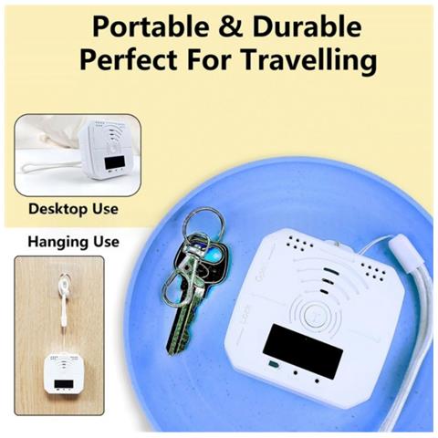 Rilevatore Di Monossido Di Carbonio Portatile Alimentato A Batteria Con Display Led E Allarme 90db White - Foto 5