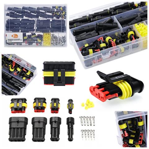 Set Di Connettori Elettrici Ermetici - 352 Pezzi | Alta Qualità, Ip67, 14a, 24v | Uso In Auto, Bus, Treni, Camion, Casa - Foto 1