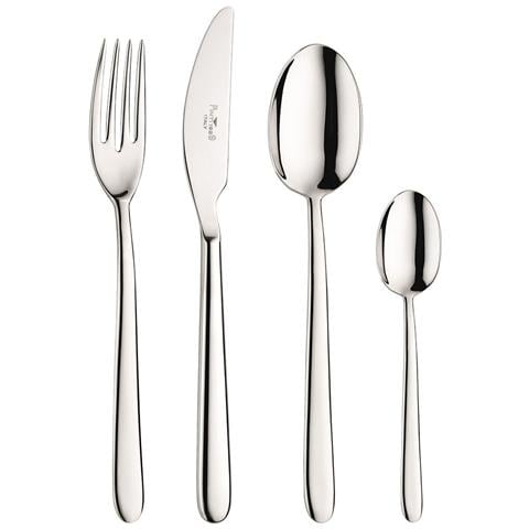 Privilege Set 24 posate acciaio inox 18/10 - Servizio per 6 Persone - forchetta, coltello, cucchiaio e cucchiaino - Design elegante per tavole di gusto - Foto 1