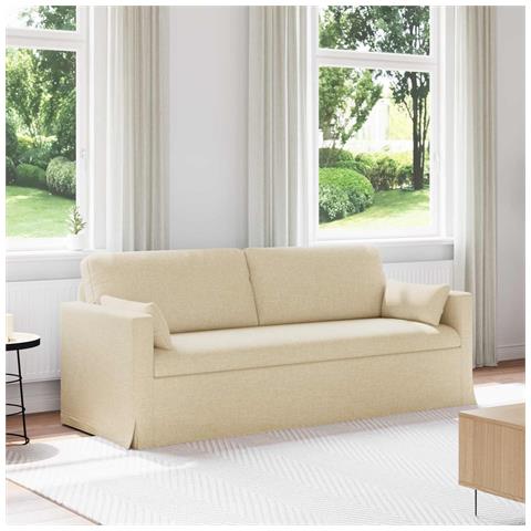 Divano Crema 198 x 78 x 80 cm Tessuto - Foto 2