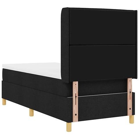 Letto a molle con materasso Nero 90 x 200 cm Tessuto - Foto 9