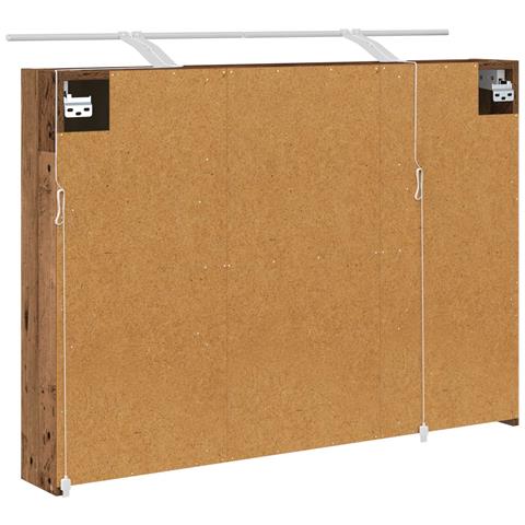 Mobiletto per specchio da bagno con lo scaffale Legno vecchio - Foto 9